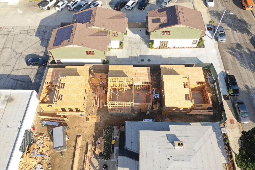 127 E Foothill Blvd Apartments Aerial Construction View